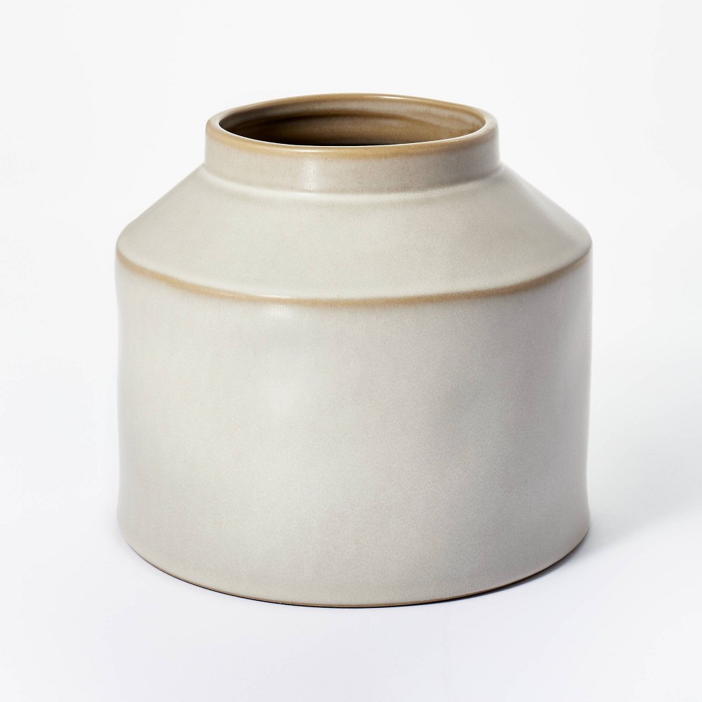 7" x 8" Carved Ceramic Vase Gray - Studio McGee