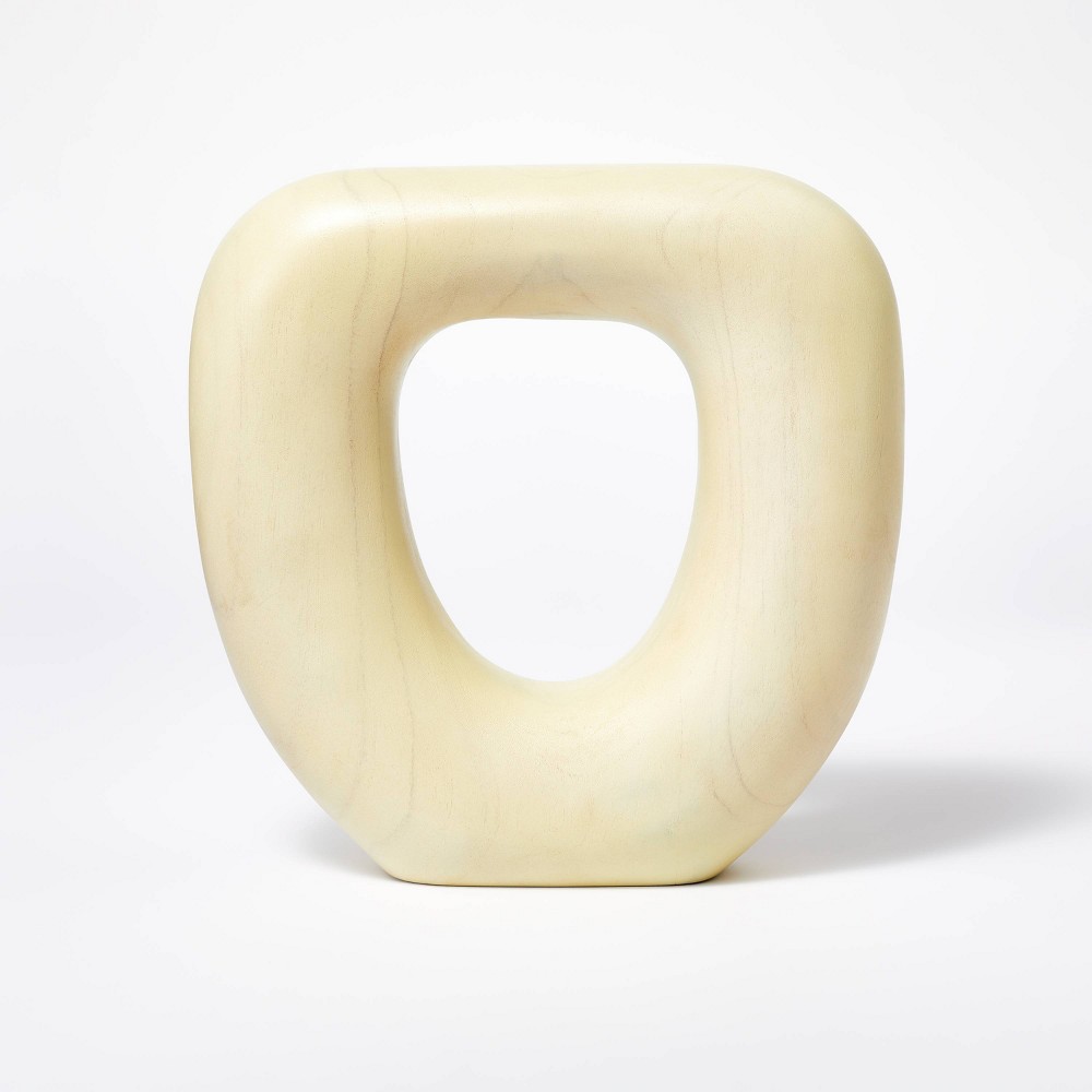 Modern Teak Wood Sculpture - Artistic Tabletop Decor