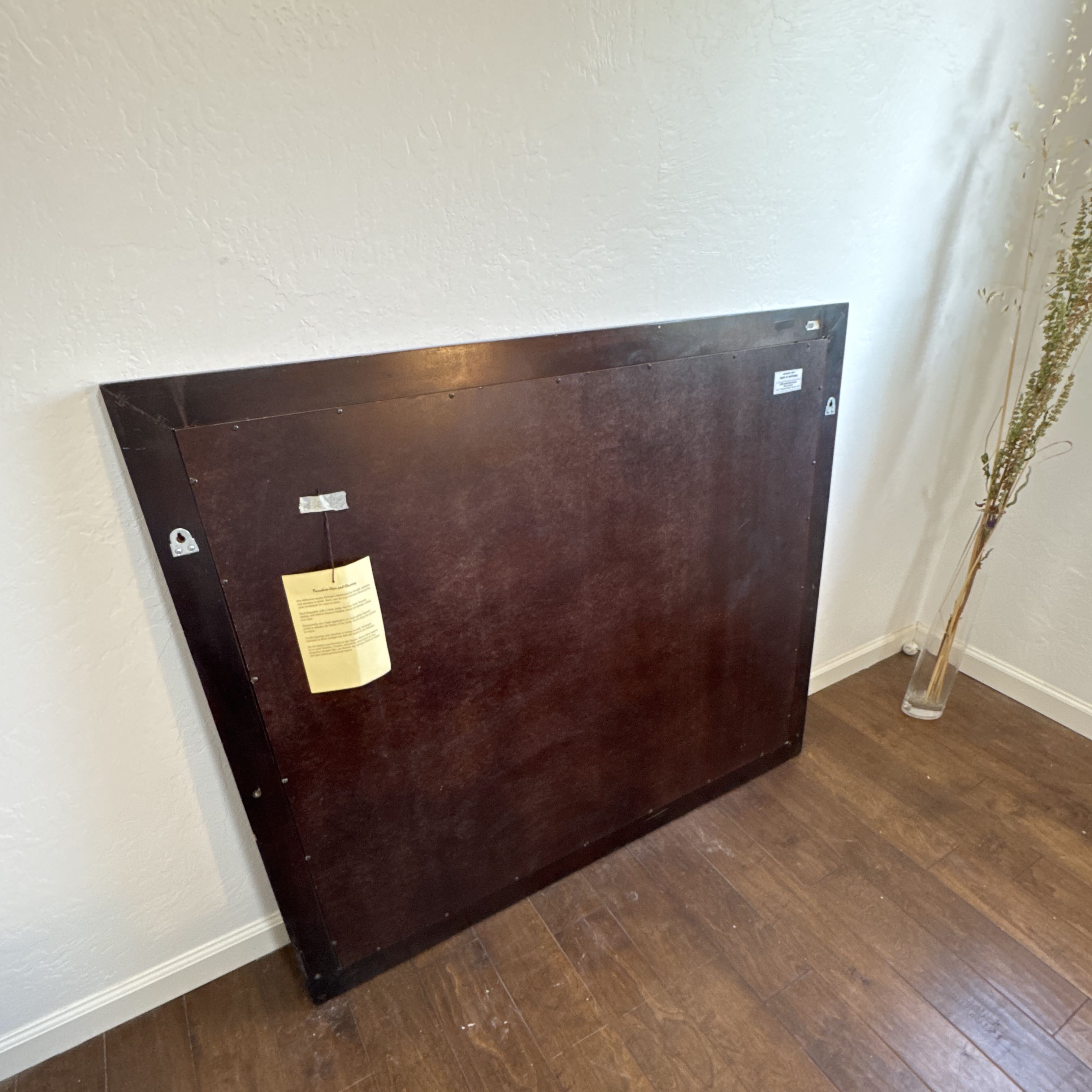 Paxton King Bedroom Mirror with Dark Wood Frame - Image 6