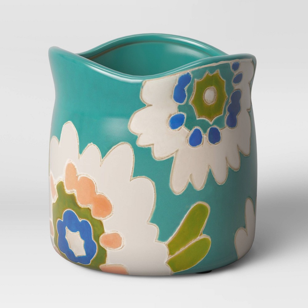 6" Earthenware Floral Planter - Opalhouse