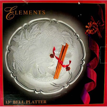 Elements 13" Glass Christmas Bell Serving Platter